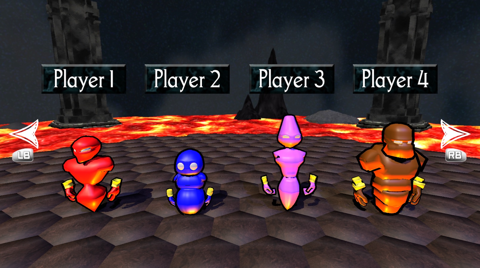 A screenshot from the game
      showing all the characters.